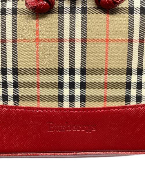 Burberry's（バーバリー）Burberry's (バーバリーズ) リュック ノバチェック レッド×ベージュの古着・服飾アイテム