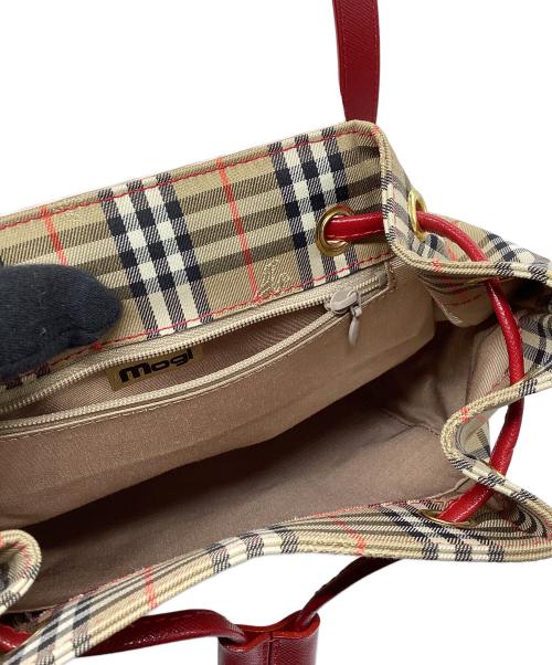 Burberry's（バーバリー）Burberry's (バーバリーズ) リュック ノバチェック レッド×ベージュの古着・服飾アイテム