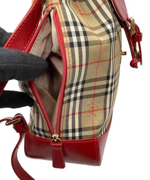 Burberry's（バーバリー）Burberry's (バーバリーズ) リュック ノバチェック レッド×ベージュの古着・服飾アイテム