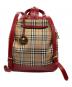 Burberry's (バーバリーズ) リュック ノバチェック レッド×ベージュ：40000円