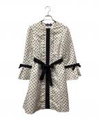 M'S GRACYエムズグレイシー）の古着「フリルドットコート」｜ブラック×ホワイト