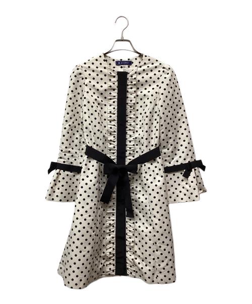 M'S GRACY（エムズグレイシー）M'S GRACY (エムズグレイシー) フリルドットコート ブラック×ホワイト サイズ:38の古着・服飾アイテム