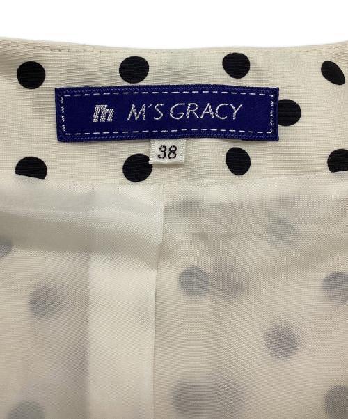 M'S GRACY（エムズグレイシー）M'S GRACY (エムズグレイシー) フリルドットコート ブラック×ホワイト サイズ:38の古着・服飾アイテム
