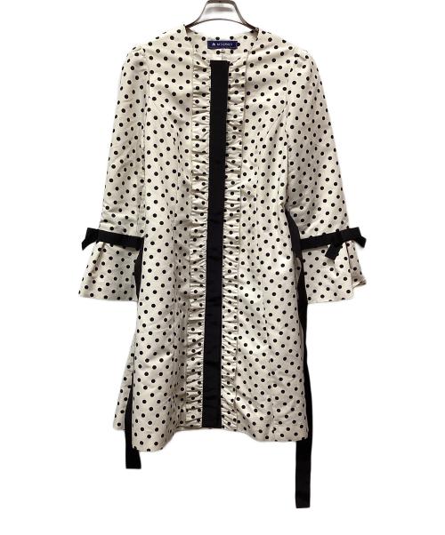M'S GRACY（エムズグレイシー）M'S GRACY (エムズグレイシー) フリルドットコート ブラック×ホワイト サイズ:38の古着・服飾アイテム