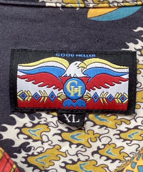 good heller（グッドヘラー）good heller (グッドヘラー) 総柄長袖シャツ ブラック×マルチカラー サイズ:XLの古着・服飾アイテム