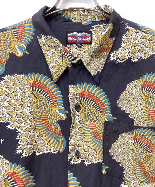 good heller（グッドヘラー）good heller (グッドヘラー) 総柄長袖シャツ ブラック×マルチカラー サイズ:XLの古着・服飾アイテム