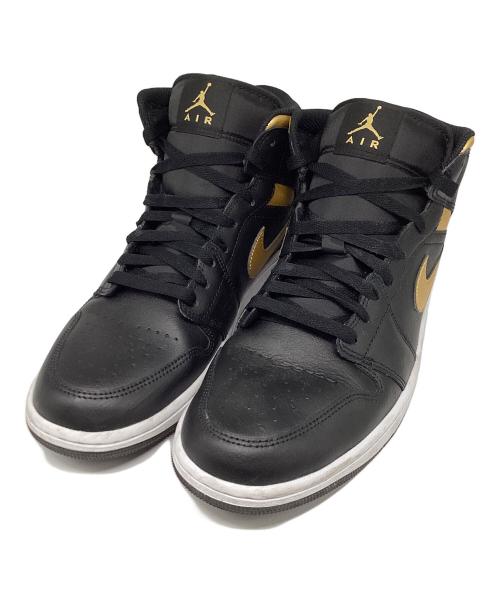 NIKE（ナイキ）NIKE (ナイキ) Air Jordan 1 Mid(エアジョーダン1 ミッド) ブラック×ゴールド サイズ:29㎝の古着・服飾アイテム