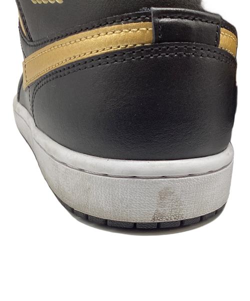 NIKE（ナイキ）NIKE (ナイキ) Air Jordan 1 Mid(エアジョーダン1 ミッド) ブラック×ゴールド サイズ:29㎝の古着・服飾アイテム