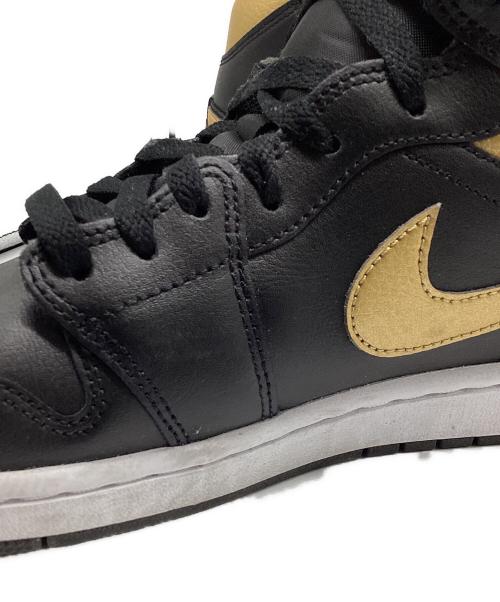 NIKE（ナイキ）NIKE (ナイキ) Air Jordan 1 Mid(エアジョーダン1 ミッド) ブラック×ゴールド サイズ:29㎝の古着・服飾アイテム