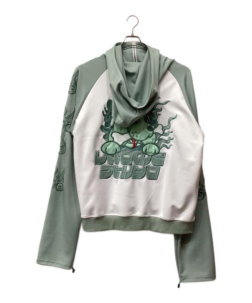 GALFY（ガルフィー）GALFY (ガルフィー) うらめしやパーカー グリーン×ホワイト サイズ:XLの古着・服飾アイテム