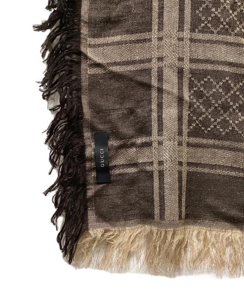 GUCCI（グッチ）GUCCI (グッチ) 大判ストール GG ブラウンの古着・服飾アイテム