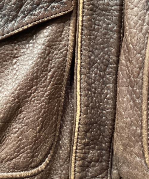 Brass（ブラス）Brass (ブラス) ラムレザージャケット ブラウン サイズ:Mの古着・服飾アイテム