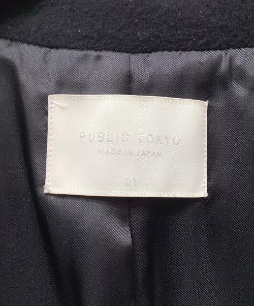 PUBLIC TOKYO（パブリックトウキョウ）PUBLIC TOKYO (パブリックトウキョウ) アシメオーバーヨークコート ブラック サイズ:1の古着・服飾アイテム