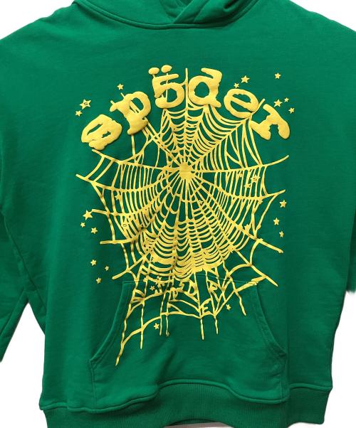 SP5DER（スパイダー）SP5DER (スパイダー) プルオーバーパーカー グリーン サイズ:Lの古着・服飾アイテム