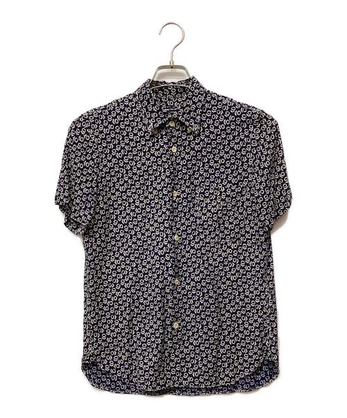 COMME des GARCONS HOMME（コムデギャルソン オム）COMME des GARCONS HOMME (コムデギャルソン オム) 半袖シャツ 花柄 ネイビー×ホワイト サイズ:XSの古着・服飾アイテム