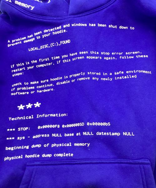 lilonesock（-）lilonesock (-) error hoodie ブルー サイズ:XSの古着・服飾アイテム