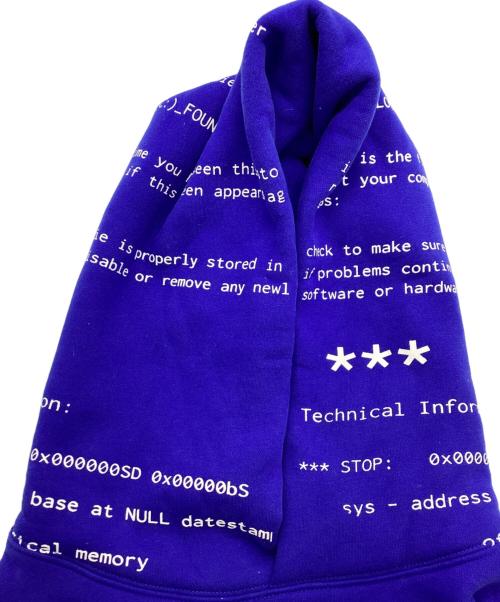 lilonesock（-）lilonesock (-) error hoodie ブルー サイズ:XSの古着・服飾アイテム