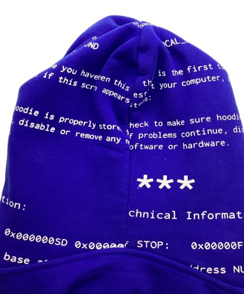 lilonesock（-）lilonesock (-) error hoodie ブルー サイズ:XSの古着・服飾アイテム