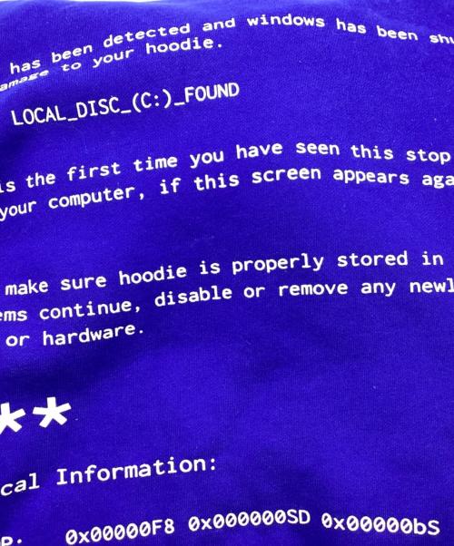 lilonesock（-）lilonesock (-) error hoodie ブルー サイズ:XSの古着・服飾アイテム