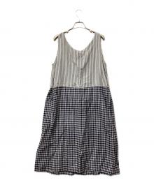 45R（フォーティファイブ・アール）の古着「ノースリーブ・キャミソールワンピース」｜ホワイト×ネイビー