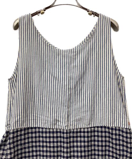 45R（フォーティファイブ・アール）45R (フォーティファイブ・アール) ノースリーブ・キャミソールワンピース ホワイト×ネイビー サイズ:-の古着・服飾アイテム