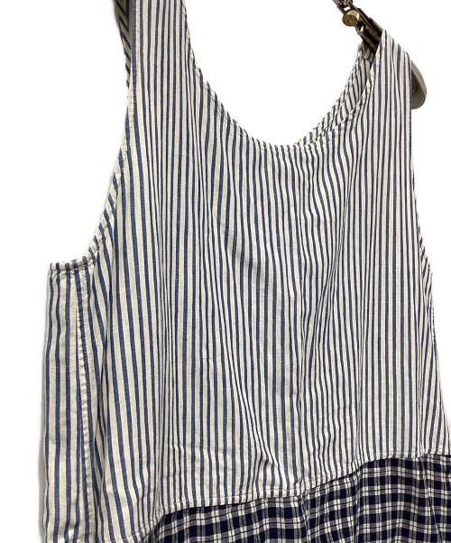 45R（フォーティファイブ・アール）45R (フォーティファイブ・アール) ノースリーブ・キャミソールワンピース ホワイト×ネイビー サイズ:-の古着・服飾アイテム