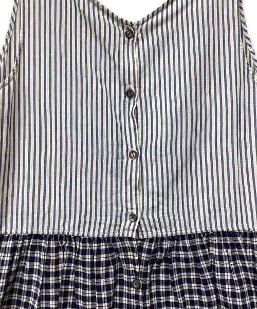 45R（フォーティファイブ・アール）45R (フォーティファイブ・アール) ノースリーブ・キャミソールワンピース ホワイト×ネイビー サイズ:-の古着・服飾アイテム