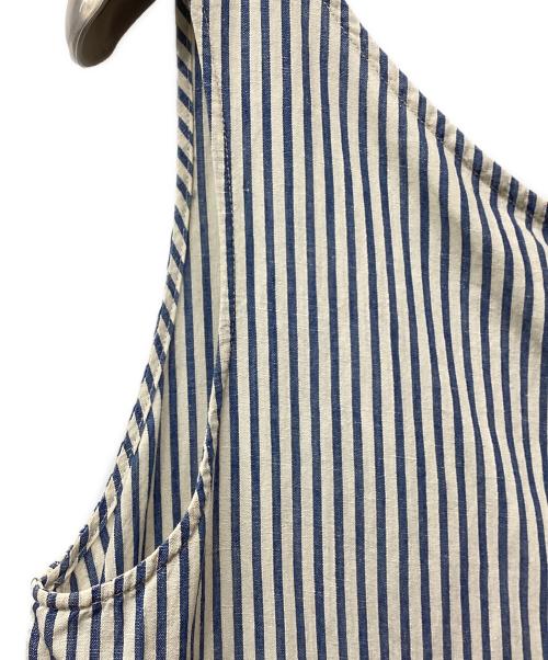 45R（フォーティファイブ・アール）45R (フォーティファイブ・アール) ノースリーブ・キャミソールワンピース ホワイト×ネイビー サイズ:-の古着・服飾アイテム