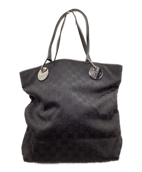 GUCCI（グッチ）GUCCI (グッチ) キャンバストートバッグ ブラックの古着・服飾アイテム