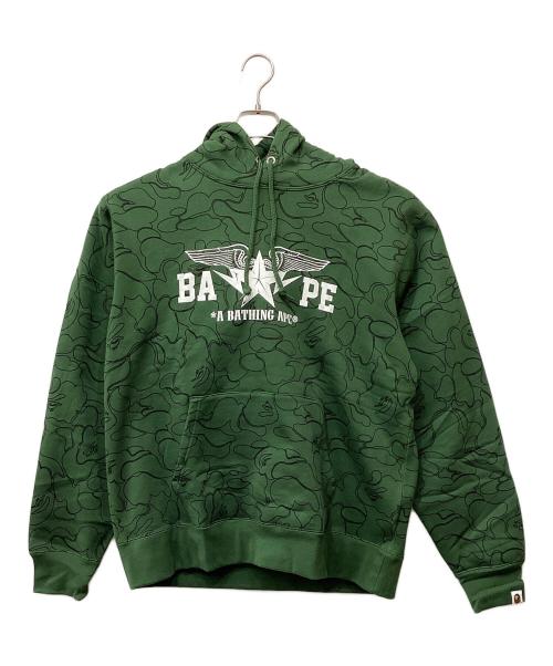 A BATHING APE（ア ベイシング エイプ）A BATHING APE (ア ベイシング エイプ) プルオーバーパーカー グリーン サイズ:2XLの古着・服飾アイテム
