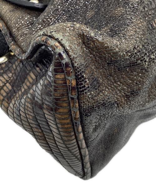 JIMMY CHOO（ジミーチュウ）JIMMY CHOO (ジミーチュウ) トートバッグ ブラック×ブラウンの古着・服飾アイテム