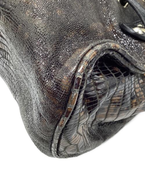 JIMMY CHOO（ジミーチュウ）JIMMY CHOO (ジミーチュウ) トートバッグ ブラック×ブラウンの古着・服飾アイテム