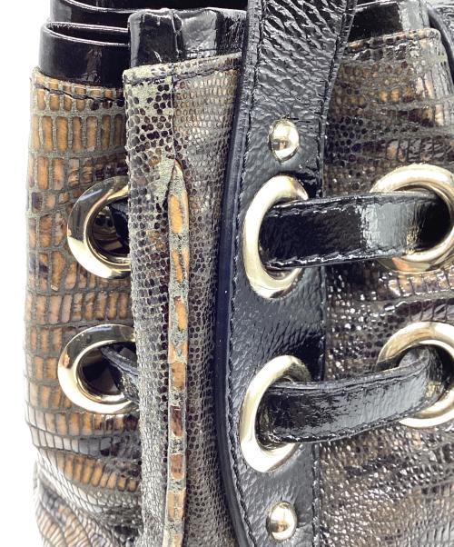 JIMMY CHOO（ジミーチュウ）JIMMY CHOO (ジミーチュウ) トートバッグ ブラック×ブラウンの古着・服飾アイテム