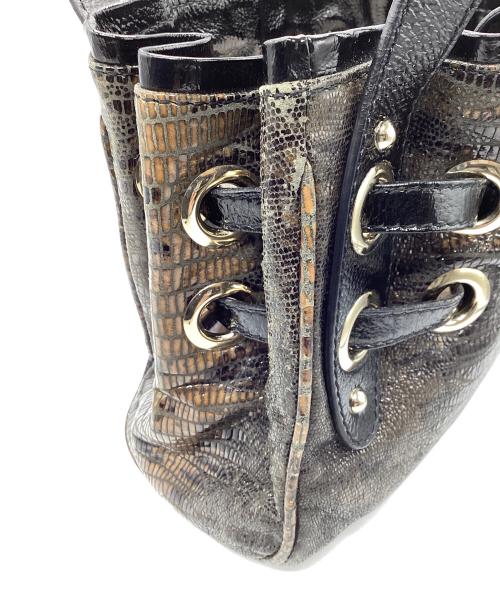 JIMMY CHOO（ジミーチュウ）JIMMY CHOO (ジミーチュウ) トートバッグ ブラック×ブラウンの古着・服飾アイテム