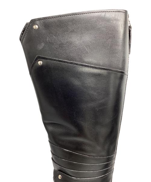 JIL SANDER（ジルサンダー）JIL SANDER (ジルサンダー) ポインテッドトゥレザーロングブーツ ブラック サイズ:36の古着・服飾アイテム