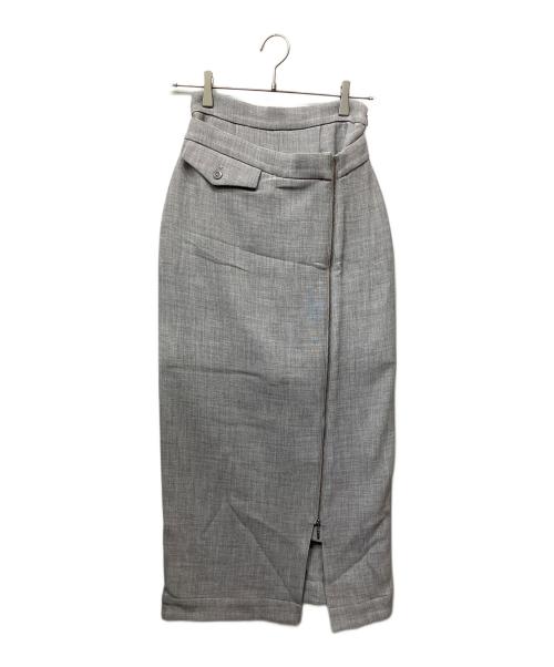 Snidel（スナイデル）Snidel (スナイデル) フロントジップタイトスカショーパンスカート グレーの古着・服飾アイテム