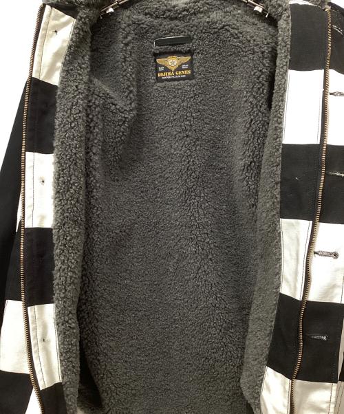 KOJIMA GENES（コジマジーンズ）KOJIMA GENES (コジマジーンズ) チェッカーフラッグデッキジャケット ブラック×ホワイト サイズ:XXLの古着・服飾アイテム