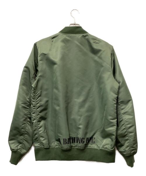 A BATHING APE（アベイシングエイプ）A BATHING APE (ア ベイシング エイプ) MA-1ジャケット カーキ サイズ:XLの古着・服飾アイテム