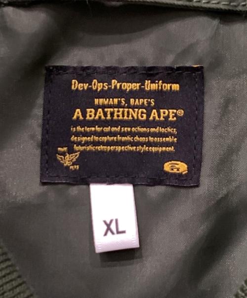 A BATHING APE（アベイシングエイプ）A BATHING APE (ア ベイシング エイプ) MA-1ジャケット カーキ サイズ:XLの古着・服飾アイテム