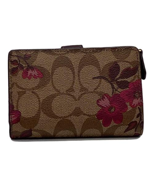COACH（コーチ）COACH (コーチ) 2つ折り財布　シグネチャー ブラウンの古着・服飾アイテム