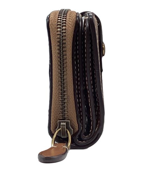 POLO RALPH LAUREN（ポロ・ラルフローレン）POLO RALPH LAUREN (ポロ・ラルフローレン) レザーコンパクトウォレット ブラウンの古着・服飾アイテム