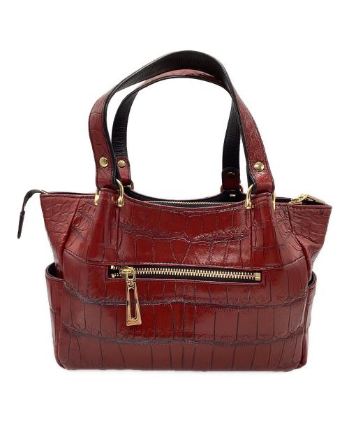 不明（フメイ）不明 (フメイ) ハンドバッグ クロコダイル レッドの古着・服飾アイテム