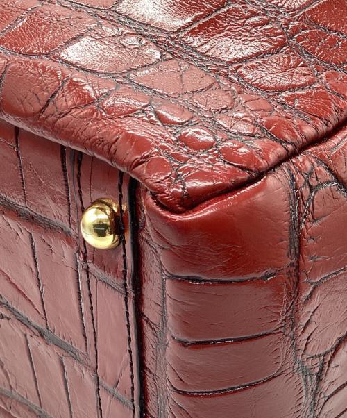 不明（フメイ）不明 (フメイ) ハンドバッグ クロコダイル レッドの古着・服飾アイテム