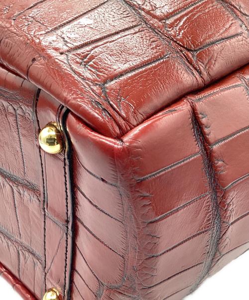 不明（フメイ）不明 (フメイ) ハンドバッグ クロコダイル レッドの古着・服飾アイテム