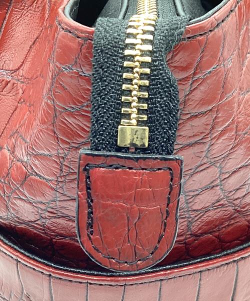 不明（フメイ）不明 (フメイ) ハンドバッグ クロコダイル レッドの古着・服飾アイテム