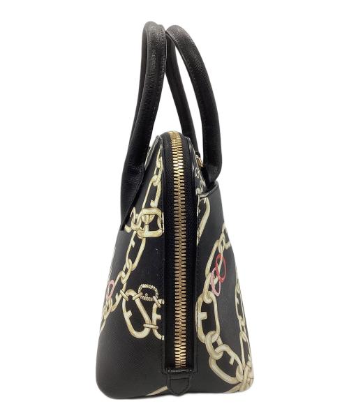 FURLA（フルラ）FURLA (フルラ) ハンドバッグ チェーンプリント ブラックの古着・服飾アイテム