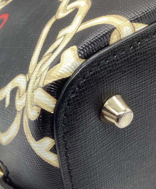 FURLA（フルラ）FURLA (フルラ) ハンドバッグ チェーンプリント ブラックの古着・服飾アイテム