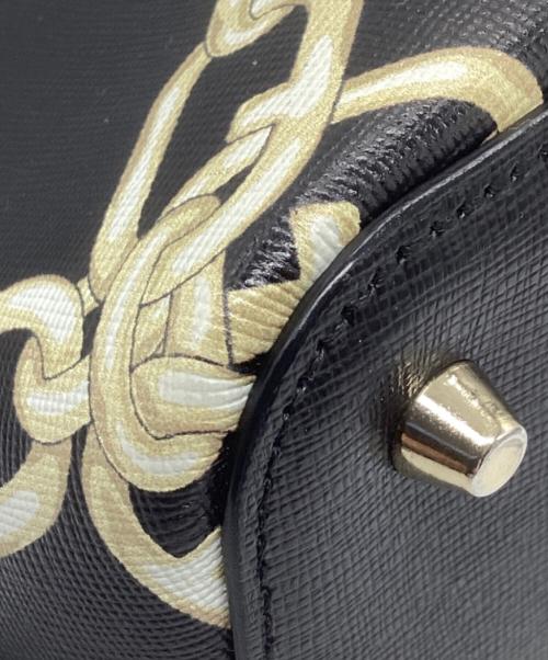 FURLA（フルラ）FURLA (フルラ) ハンドバッグ チェーンプリント ブラックの古着・服飾アイテム