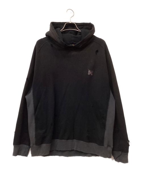 Needles（ニードルズ）Needles (ニードルズ) ダメージ加工プルオーバーパーカー ブラック サイズ:Lの古着・服飾アイテム