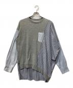 β MENベータメン）の古着「長袖カットソー」｜グレー×ブルー